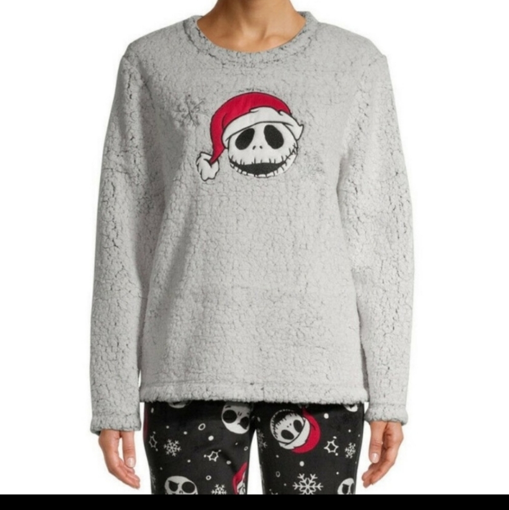 Disney‎ Nightmare Before Christmas Jack Skellington Sherpa Fleece Sweatshirt